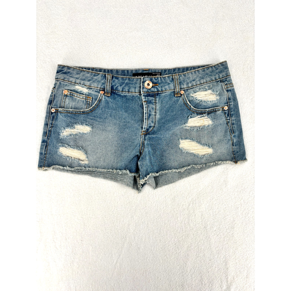 Vintage Amisu Shorts Womens Cut-Off‎ Denim Shorts Y2K Low Rise Sise 10